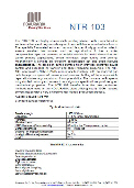 Ntr 103 Brochure ntr 103 brochure